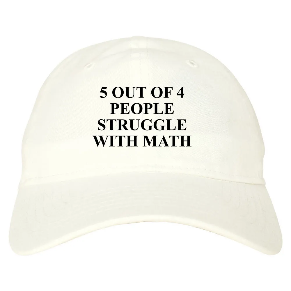 5 Of 4 People Struggle With Math Funny Teacher Mens Dad Hat