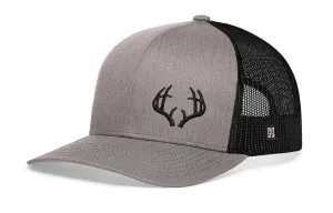 Antler Trucker Hat  |  Gray Black Buck Snapback