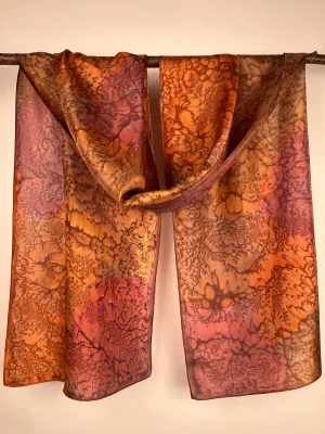 “Autumn Mermaid" - Hand-dyed Silk Scarf - $125