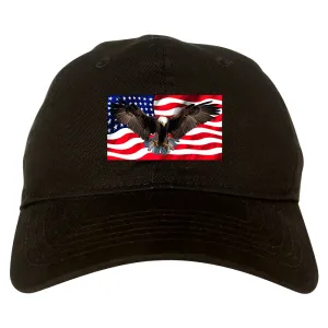 Bald Eagle American Flag Mens Dad Hat Baseball Cap