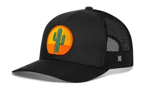 Cactus Sunset Trucker Hat  |  Black Snapback