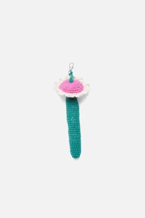 Crochet Flower Stem Keychain Charm