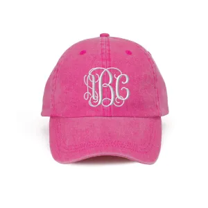 Customized Monogram Washed Cotton Cap