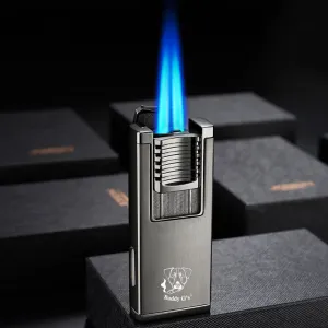 Double Burner Refillable Butane Windproof Double Jet Torch Lighter