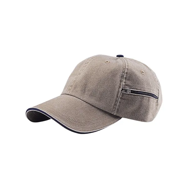 Low Profile Pigment Dyed With Zipper Side Pocket Hats