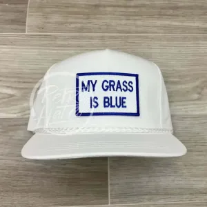 My Grass Is Blue on White Classic Rope Hat