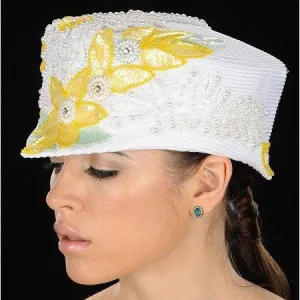 NA1023-Designer ladies hat with pearl trims and sequins design