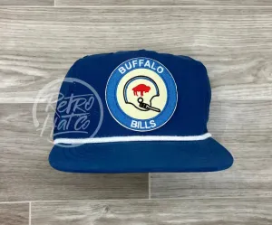 Retro Buffalo Bills Helmet Crest on Blue Poly Rope Hat