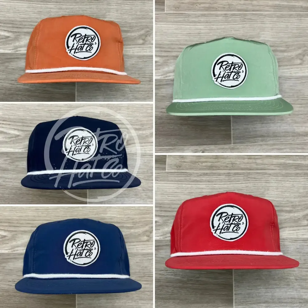 Retro Hat Co. Brand (white) on Retro Poly Rope Hat