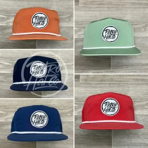 Retro Hat Co. Brand (white) on Retro Poly Rope Hat