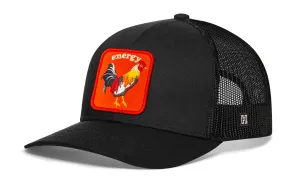 Rooster Energy Trucker Hat  |  Black Chicken Snapback