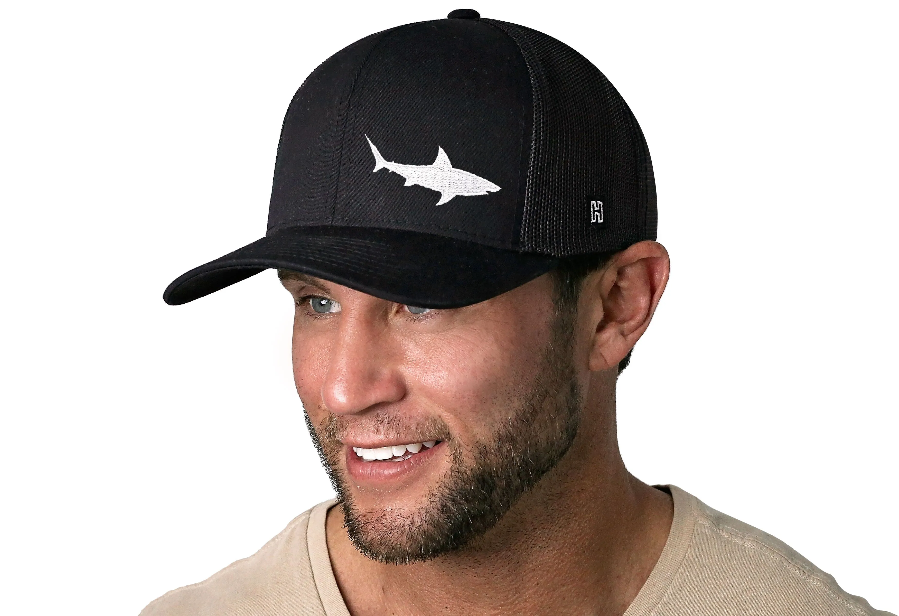 Shark Trucker Hat  |  Black Beach Snapback