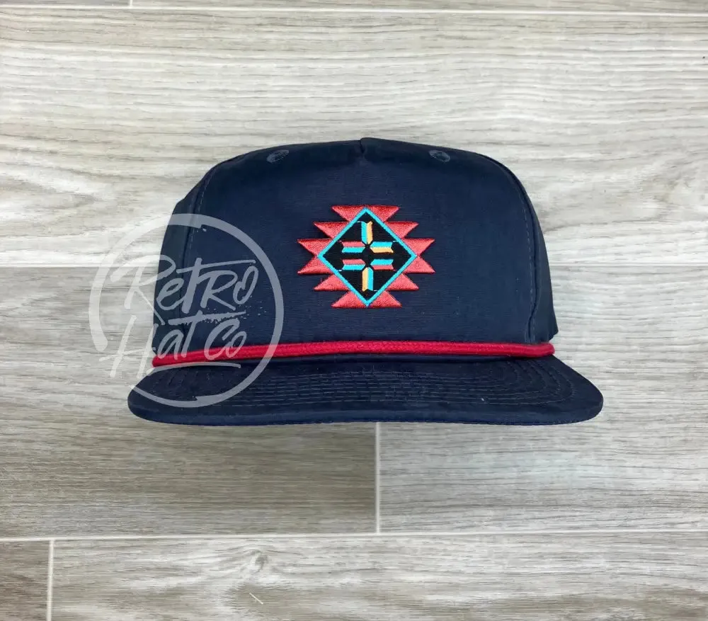 Southwestern / Aztec / Tribal Patch on Retro Rope Hat