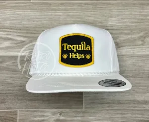 Tequila Helps on White Classic Rope Hat