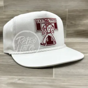 Texas A&M Aggies on White Classic Rope Hat