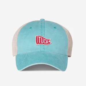 Tuck Flag Unstructured Trucker Hat - Nantucket Aqua