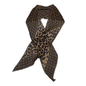 Women's Monogram Leopard Print Scarf Brown