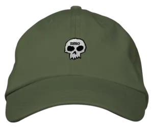 ZERO SINGLE SKULL UNSTRUCTURED DAD HAT MILITARY GREEN